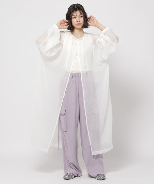 niko and...（ニコアンド）の「シアーシャーリングワンピース（ワンピース・レディース・ブラック/オフホワイト・FREE）」の3枚目の写真