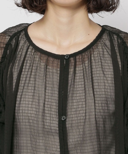 niko and...（ニコアンド）の「シアーシャーリングワンピース（ワンピース・レディース・ブラック/オフホワイト・FREE）」の10枚目の写真