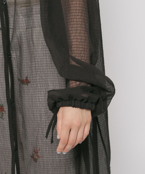 niko and...（ニコアンド）の「シアーシャーリングワンピース（ワンピース・レディース・ブラック/オフホワイト・FREE）」の15枚目の写真