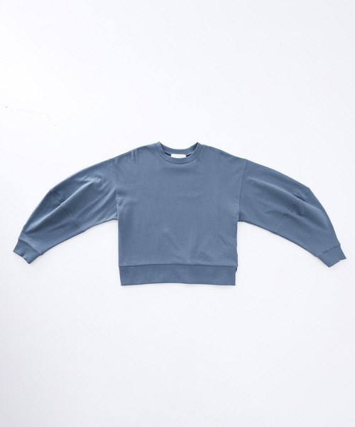 n'OrLABEL(ノアールレーベル)の「『立体袖ワンポイント刺繍スウェット』(スウェット・レディース・ネイビー/ボルドー/杢グレー/グレイッシュブルー・2/1)」の8枚目の写真