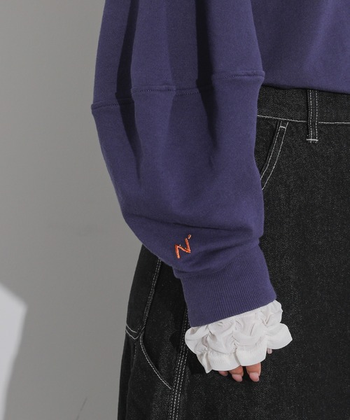 n'OrLABEL(ノアールレーベル)の「『立体袖ワンポイント刺繍スウェット』(スウェット・レディース・ネイビー/ボルドー/杢グレー/グレイッシュブルー・2/1)」の17枚目の写真