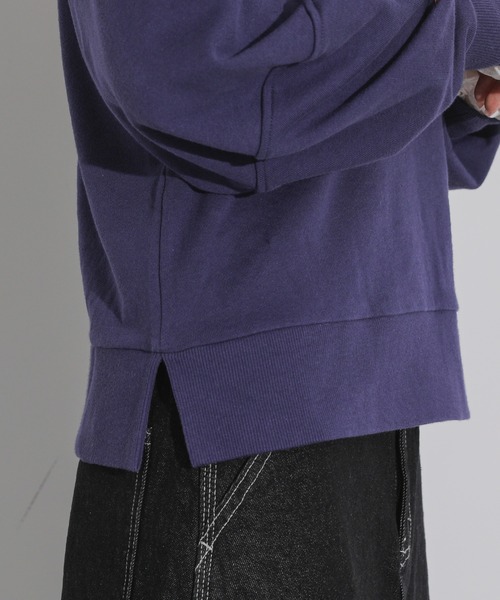 n'OrLABEL(ノアールレーベル)の「『立体袖ワンポイント刺繍スウェット』(スウェット・レディース・ネイビー/ボルドー/杢グレー/グレイッシュブルー・2/1)」の18枚目の写真