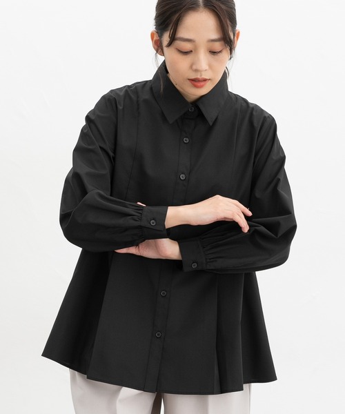 Honeys(ハニーズ)の「ウエストタックブラウス(シャツ/ブラウス・レディース・ブラック/ホワイト×ブルー/ブルー/ホワイト×ピンク/ホワイト・S/M/L/LL)」の11枚目の写真