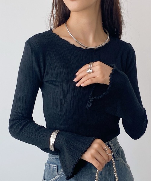 United store(ユナイテッドストア)の「ベルスリーブカットソー(Tシャツ/カットソー・レディース・ライトグレー/ブラック・FREE)」の13枚目の写真