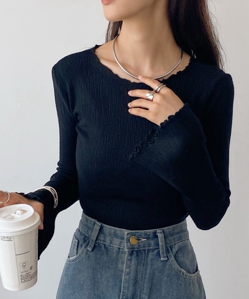 United store(ユナイテッドストア)の「ベルスリーブカットソー(Tシャツ/カットソー・レディース・ライトグレー/ブラック・FREE)」の12枚目の写真
