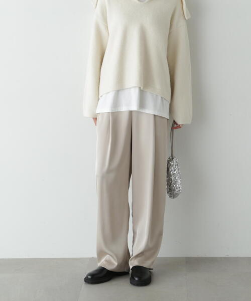 N.(N. Natural Beauty Basic)(エヌエヌナチュラルビューティーベーシック)の「◆イージーサテンワイドパンツ(その他パンツ・レディース・ブラウン/ベージュ・MEDIUM/SMALL)」の11枚目の写真
