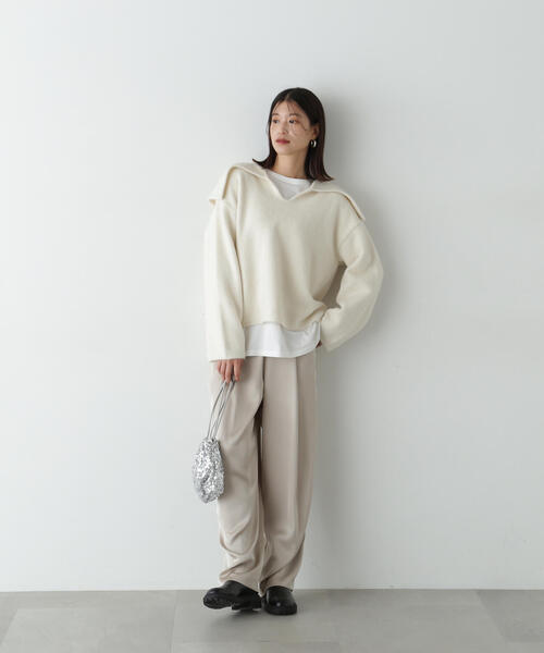 N.(N. Natural Beauty Basic)(エヌエヌナチュラルビューティーベーシック)の「◆イージーサテンワイドパンツ(その他パンツ・レディース・ブラウン/ベージュ・MEDIUM/SMALL)」の13枚目の写真