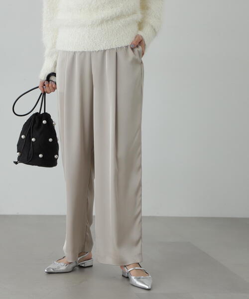 N.(N. Natural Beauty Basic)(エヌエヌナチュラルビューティーベーシック)の「◆イージーサテンワイドパンツ(その他パンツ・レディース・ブラウン/ベージュ・MEDIUM/SMALL)」の14枚目の写真