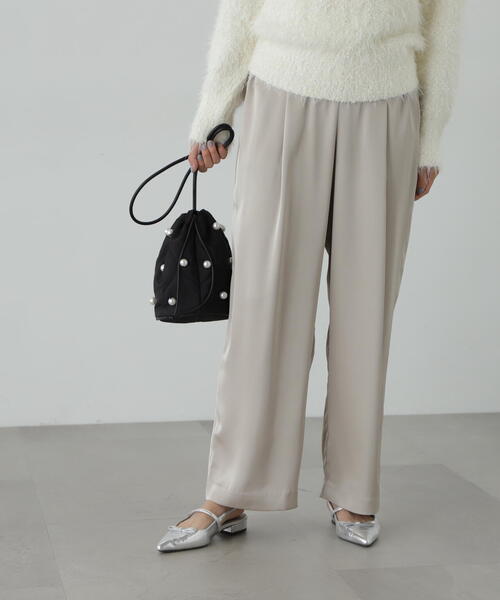 N.(N. Natural Beauty Basic)(エヌエヌナチュラルビューティーベーシック)の「◆イージーサテンワイドパンツ(その他パンツ・レディース・ブラウン/ベージュ・MEDIUM/SMALL)」の15枚目の写真