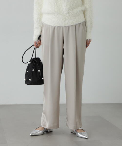 N.(N. Natural Beauty Basic)(エヌエヌナチュラルビューティーベーシック)の「◆イージーサテンワイドパンツ(その他パンツ・レディース・ブラウン/ベージュ・MEDIUM/SMALL)」の16枚目の写真