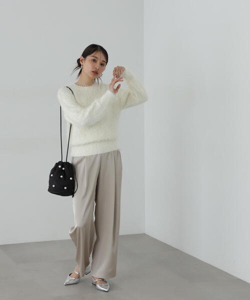 N.(N. Natural Beauty Basic)(エヌエヌナチュラルビューティーベーシック)の「◆イージーサテンワイドパンツ(その他パンツ・レディース・ブラウン/ベージュ・MEDIUM/SMALL)」の18枚目の写真