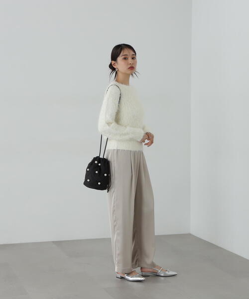 N.(N. Natural Beauty Basic)(エヌエヌナチュラルビューティーベーシック)の「◆イージーサテンワイドパンツ(その他パンツ・レディース・ブラウン/ベージュ・MEDIUM/SMALL)」の19枚目の写真