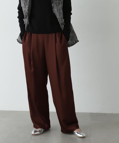 N.(N. Natural Beauty Basic)(エヌエヌナチュラルビューティーベーシック)の「◆イージーサテンワイドパンツ(その他パンツ・レディース・ブラウン/ベージュ・MEDIUM/SMALL)」の5枚目の写真