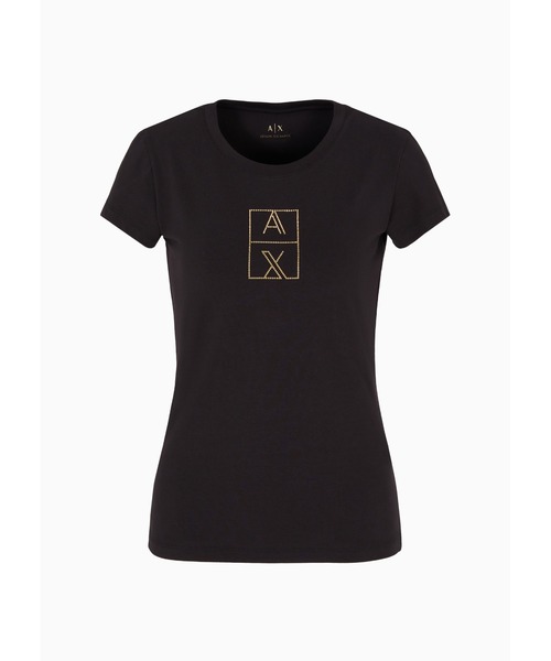 【セール】【A|X アルマーニ エクスチェンジ】＜オンライン限定＞スタッツロゴ 半袖クルーネックTシャツ/SLIM（Tシャツ/カットソー）｜ARMANI EXCHANGE（アルマーニエクスチェンジ）