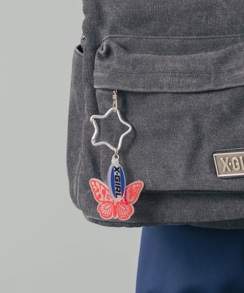 X-girl（エックスガール）の「BUTTERFLY AND OVAL LOGO KEY CHARM（キーホルダー・レディース・ブラック/マルチ・ONE SIZE）」の5枚目の写真