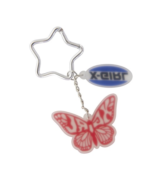 X-girl（エックスガール）の「BUTTERFLY AND OVAL LOGO KEY CHARM（キーホルダー・レディース・ブラック/マルチ・ONE SIZE）」の7枚目の写真
