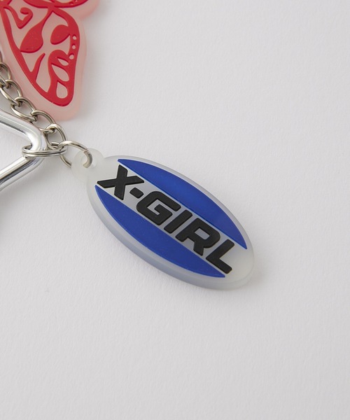 X-girl（エックスガール）の「BUTTERFLY AND OVAL LOGO KEY CHARM（キーホルダー・レディース・ブラック/マルチ・ONE SIZE）」の9枚目の写真