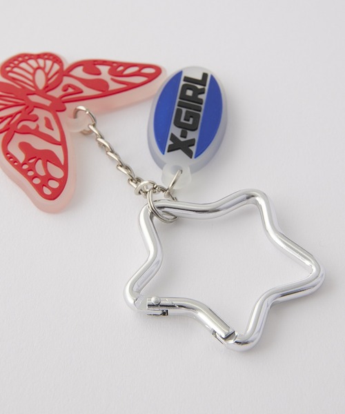 X-girl（エックスガール）の「BUTTERFLY AND OVAL LOGO KEY CHARM（キーホルダー・レディース・ブラック/マルチ・ONE SIZE）」の10枚目の写真