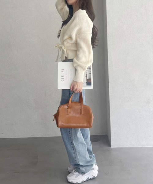 Ada.(エイダ)の「カシュクールデザイン リボン カーディガン ニットトップス(ニット/セーター・レディース・ホワイト/ブラウン/ベージュ/ブラック・FREE)」の20枚目の写真