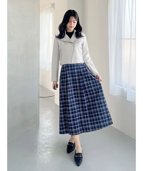 MERCURYDUO（マーキュリーデュオ）の「オリジナルチェックコルセットフレアスカート（スカート・レディース・オフホワイト/パープル・SMALL/MEDIUM）」の18枚目の写真