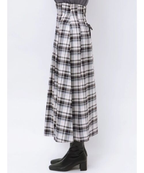 MERCURYDUO（マーキュリーデュオ）の「オリジナルチェックコルセットフレアスカート（スカート・レディース・オフホワイト/パープル・SMALL/MEDIUM）」の3枚目の写真