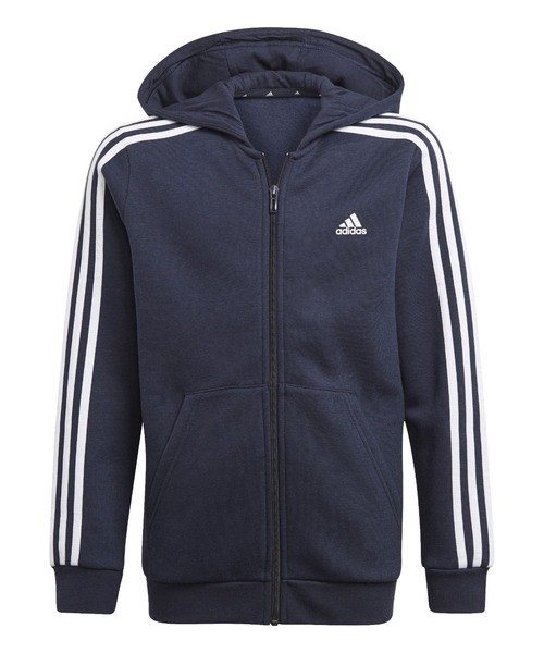 adidas（アディダス）の「アディダス adidas エッセンシャルズ 3ストライプス パーカー（パーカー・キッズ・ネイビー/ブラック/グレー・110cm/120cm/130cm/140cm/150cm/160cm）」の3枚目の写真