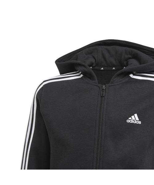 adidas（アディダス）の「アディダス adidas エッセンシャルズ 3ストライプス パーカー（パーカー・キッズ・ネイビー/ブラック/グレー・110cm/120cm/130cm/140cm/150cm/160cm）」の5枚目の写真