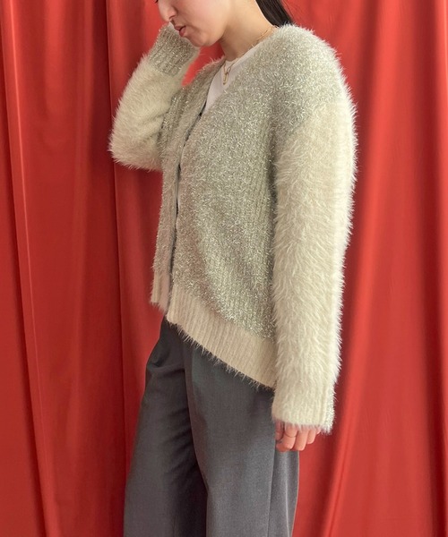 フェザー×ラメニットカーディガン LHELBIE│Eimee Law & LHELBIE 公式