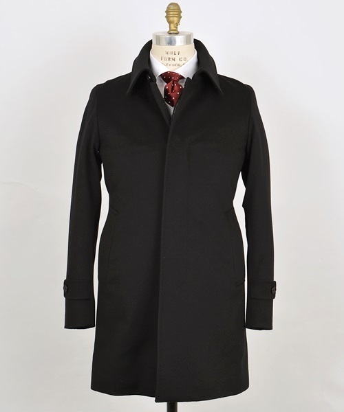 SHIPS（シップス）の「SD: “LORO PIANA”　【STORM SYSTEM】 ドスキン ステンカラーコート （ブラック）■（ステンカラーコート・メンズ・ブラック・LARGE/SMALL/X-LARGE/MEDIUM）」の3枚目の写真