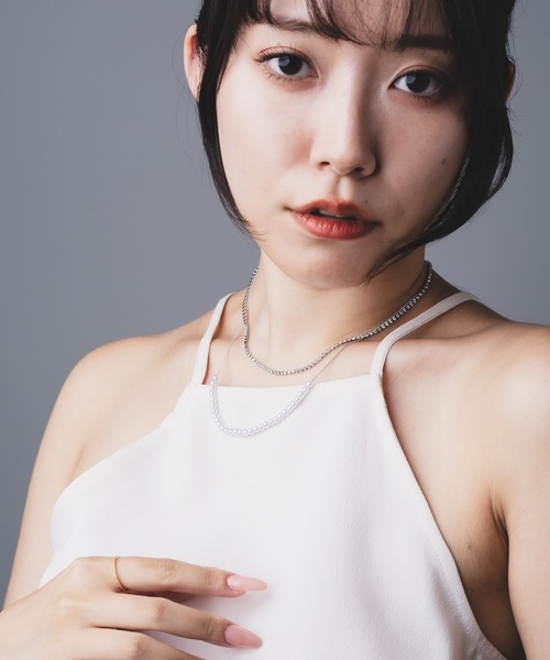 Os accessory（オズアクセサリー）の「Os　-オズ-　【金属アレルギー対応】パールダイヤレーンネックレス（ネックレス・レディース・ゴールド/シルバー・ONE SIZE）」の18枚目の写真