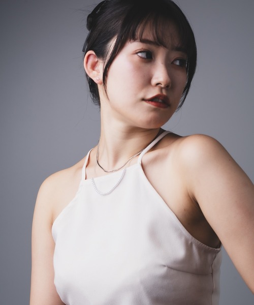 Os accessory（オズアクセサリー）の「Os　-オズ-　【金属アレルギー対応】パールダイヤレーンネックレス（ネックレス・レディース・ゴールド/シルバー・ONE SIZE）」の8枚目の写真