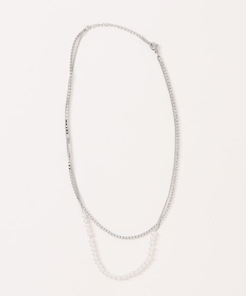 Os accessory（オズアクセサリー）の「Os　-オズ-　【金属アレルギー対応】パールダイヤレーンネックレス（ネックレス・レディース・ゴールド/シルバー・ONE SIZE）」の14枚目の写真