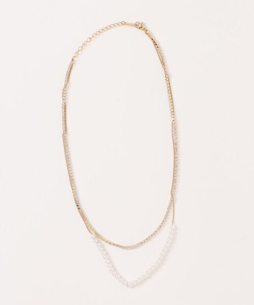 Os accessory（オズアクセサリー）の「Os　-オズ-　【金属アレルギー対応】パールダイヤレーンネックレス（ネックレス・レディース・ゴールド/シルバー・ONE SIZE）」の15枚目の写真