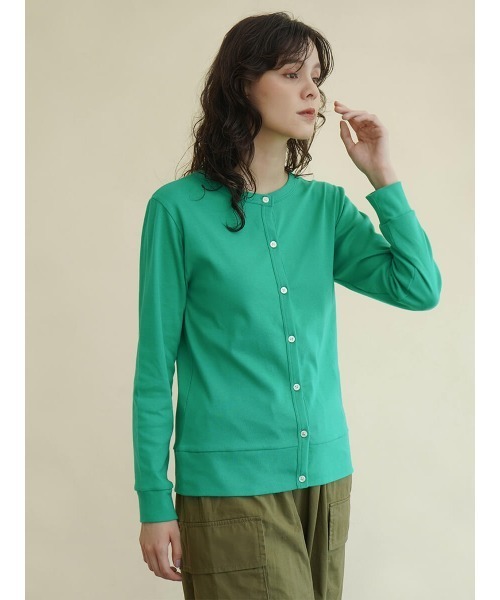FIKA.(フィーカ)の「Cotton crew neck cardigan(カーディガン/ボレロ・レディース・オフホワイト/チャコール/ベージュ系その他7/グリーン系その他3/フューシャピンク/ブラック・FREE)」の22枚目の写真