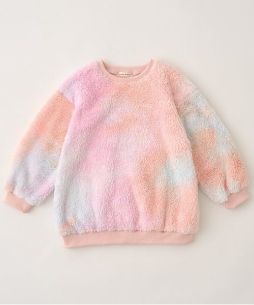 Lycee mine(リセマイン)の「【ふわふわボア】タイダイ染めチュニック丈トップス(スウェット・キッズ・オレンジ/クリーム/パープル・150cm/140cm/130cm/120cm/110cm/100cm)」の5枚目の写真