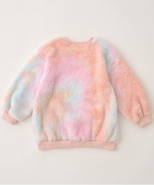 Lycee mine(リセマイン)の「【ふわふわボア】タイダイ染めチュニック丈トップス(スウェット・キッズ・オレンジ/クリーム/パープル・150cm/140cm/130cm/120cm/110cm/100cm)」の6枚目の写真