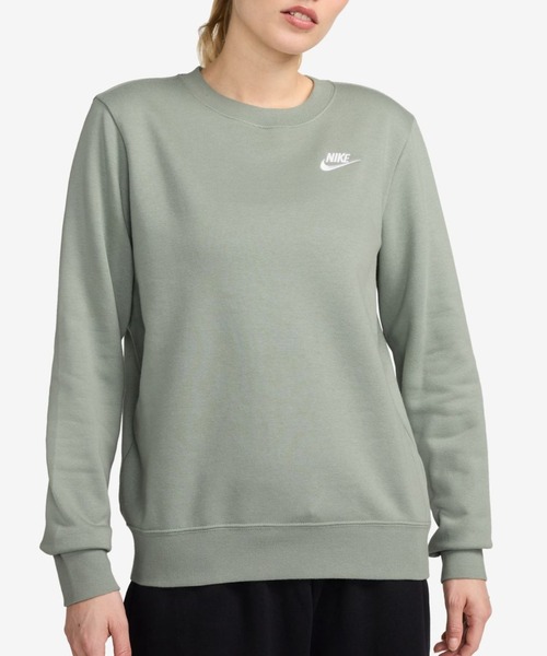 NIKE（ナイキ）の「ナイキ NIKE ナイキ  NSW クラブ STD フリース L/S クルー（スウェット・レディース・ピンク/グリーン/ライトグレー・M/L/S/XL）」の2枚目の写真