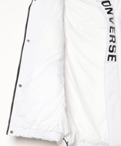 CONVERSE(コンバース)の「CONVERSE/コンバース ナイロン ブランドロゴ 中綿 パディング フーディーベスト レディース メンズ パーカー(ダウンベスト・メンズ・ホワイト/ブラック・LL/M/L)」の19枚目の写真