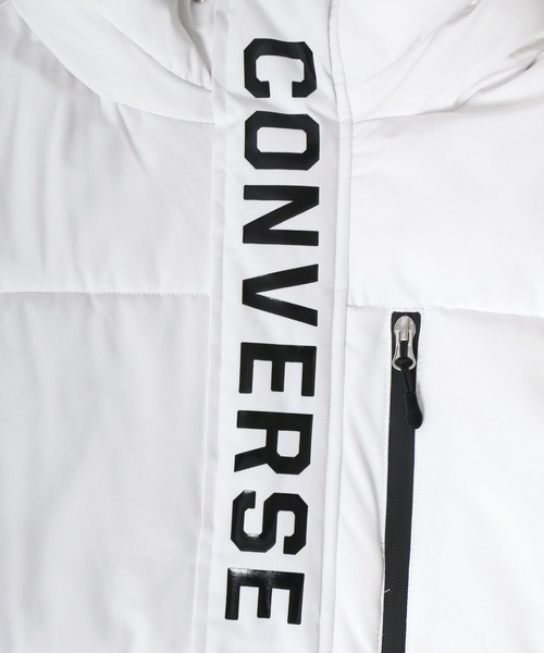 CONVERSE(コンバース)の「CONVERSE/コンバース ナイロン ブランドロゴ 中綿 パディング フーディーベスト レディース メンズ パーカー(ダウンベスト・メンズ・ホワイト/ブラック・LL/M/L)」の9枚目の写真