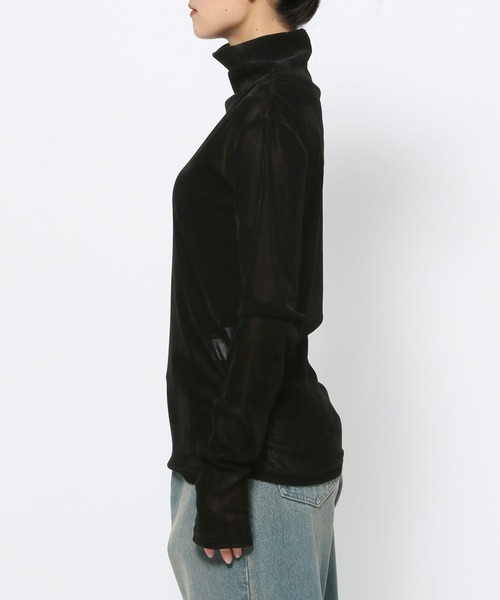 LOWRYS FARM（ローリーズファーム）の「フロッキーチュールハイネックＬＳ（Tシャツ/カットソー・レディース・ピンク/その他/ブラック/オフホワイト・FREE）」の9枚目の写真