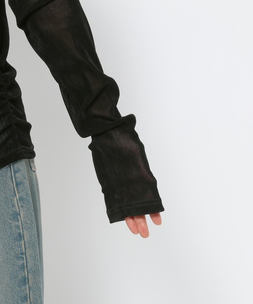 LOWRYS FARM（ローリーズファーム）の「フロッキーチュールハイネックＬＳ（Tシャツ/カットソー・レディース・ピンク/その他/ブラック/オフホワイト・FREE）」の13枚目の写真