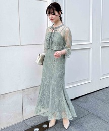 【WEB限定】2Wayレースリボンブラウス＋キャミワンピース／セット