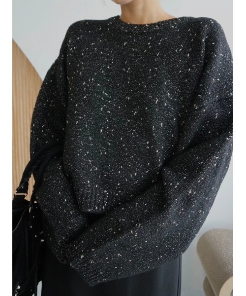 TRUNC(トランクエイティーエイト)の「Glitter Nep Cropped Pullover(ニット/セーター・レディース・ブラック/アイボリー・FREE)」の8枚目の写真