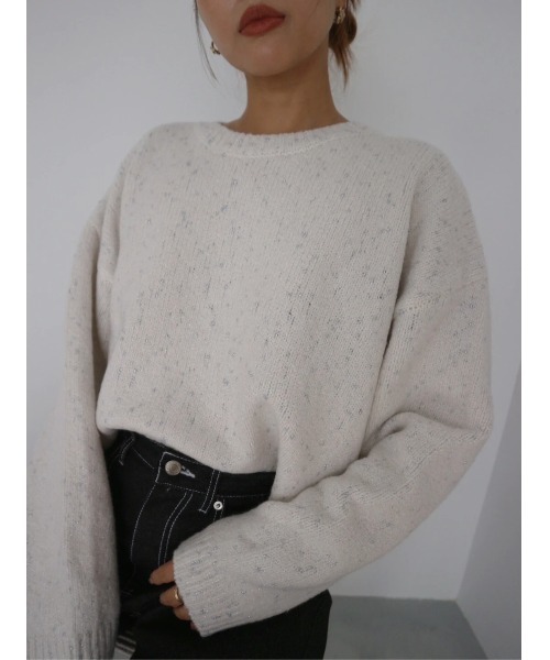 TRUNC(トランクエイティーエイト)の「Glitter Nep Cropped Pullover(ニット/セーター・レディース・ブラック/アイボリー・FREE)」の9枚目の写真