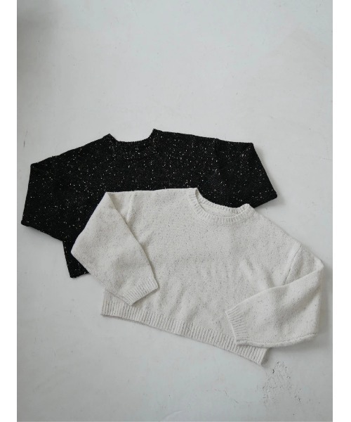 TRUNC(トランクエイティーエイト)の「Glitter Nep Cropped Pullover(ニット/セーター・レディース・ブラック/アイボリー・FREE)」の15枚目の写真