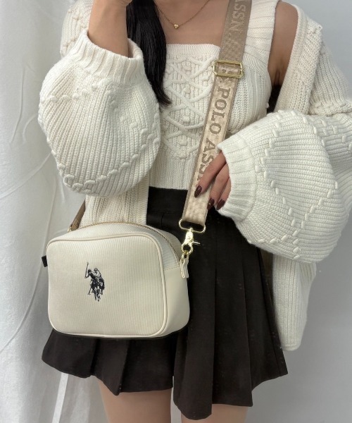 U.S. Polo Assn. コーデュロイショルダーバッグ U.S. POLO ASSN.】 ユーエスポロアッスン コーデュロイ クロス