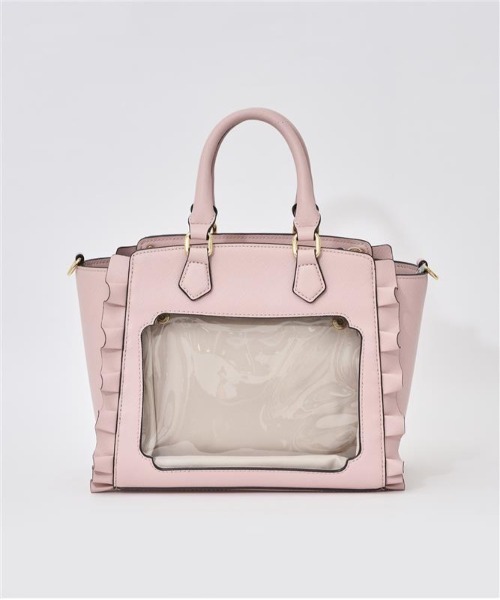 推し事バッグ》クリアポケット付きぬいぐるみバッグ（ハンドバッグ