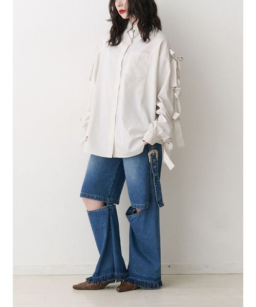 jouetie（ジュエティ）の「2WAYレングスウエスタンデニム【セットアップ対応】（デニムパンツ・レディース・ベージュ/ブラック/ブルー・MEDIUM/SMALL）」の14枚目の写真