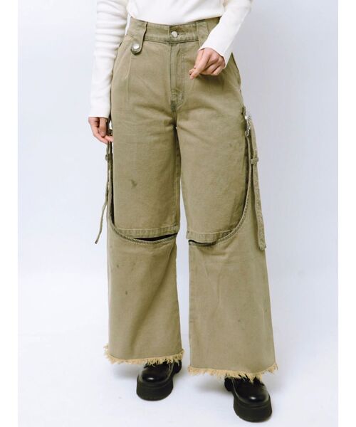 jouetie（ジュエティ）の「2WAYレングスウエスタンデニム【セットアップ対応】（デニムパンツ・レディース・ベージュ/ブラック/ブルー・MEDIUM/SMALL）」の19枚目の写真