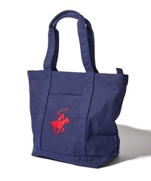 【BEVERLY HILLS POLO CLUB / ビバリーヒルズポロクラブ】16ozキャンバスロゴ刺繍トートバッグ